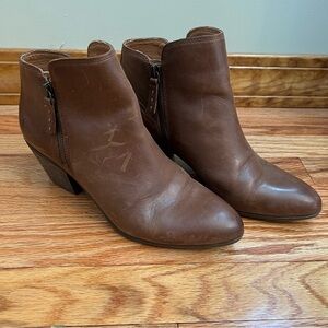 FRYE Judith Double Zip Booties Brown Leather Upper 9